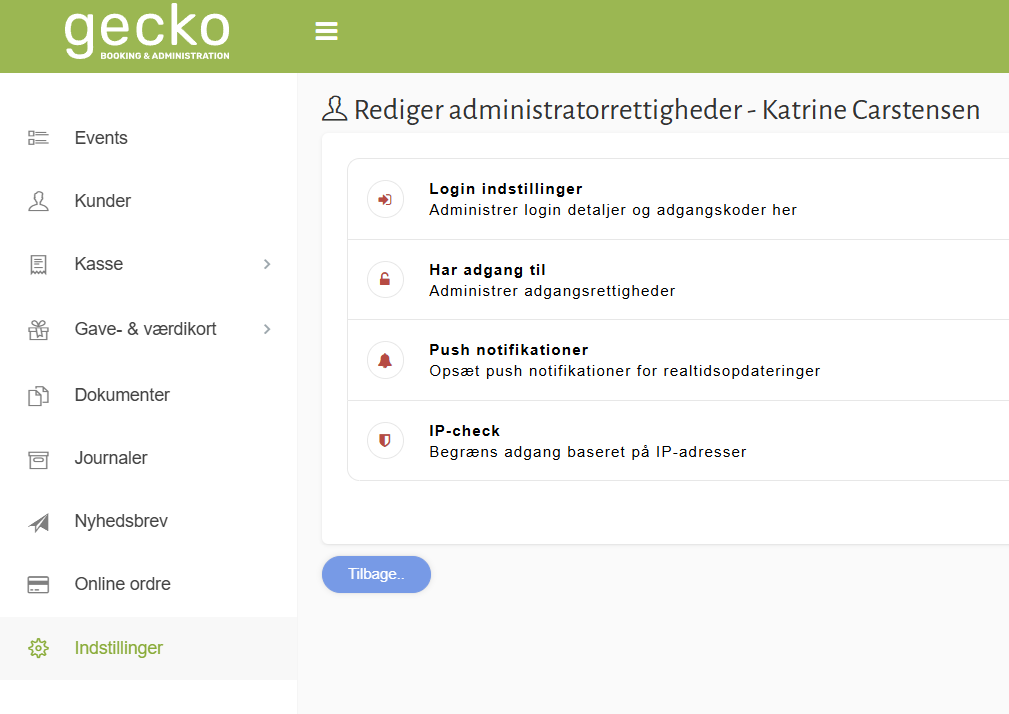 Brugertyper og adgang