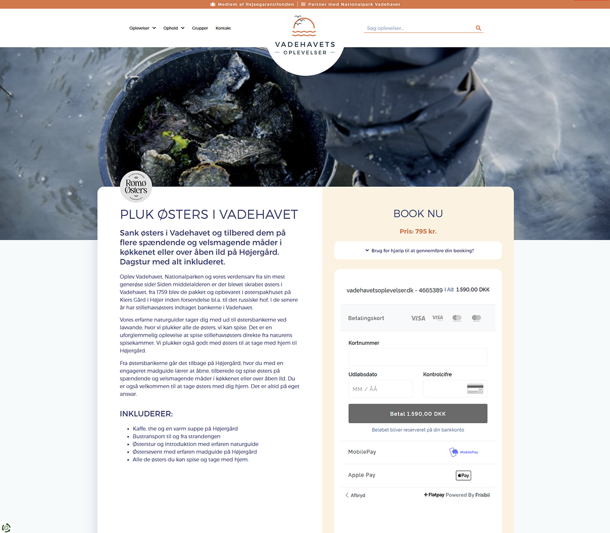 Betalingsvindue ved tilmelding