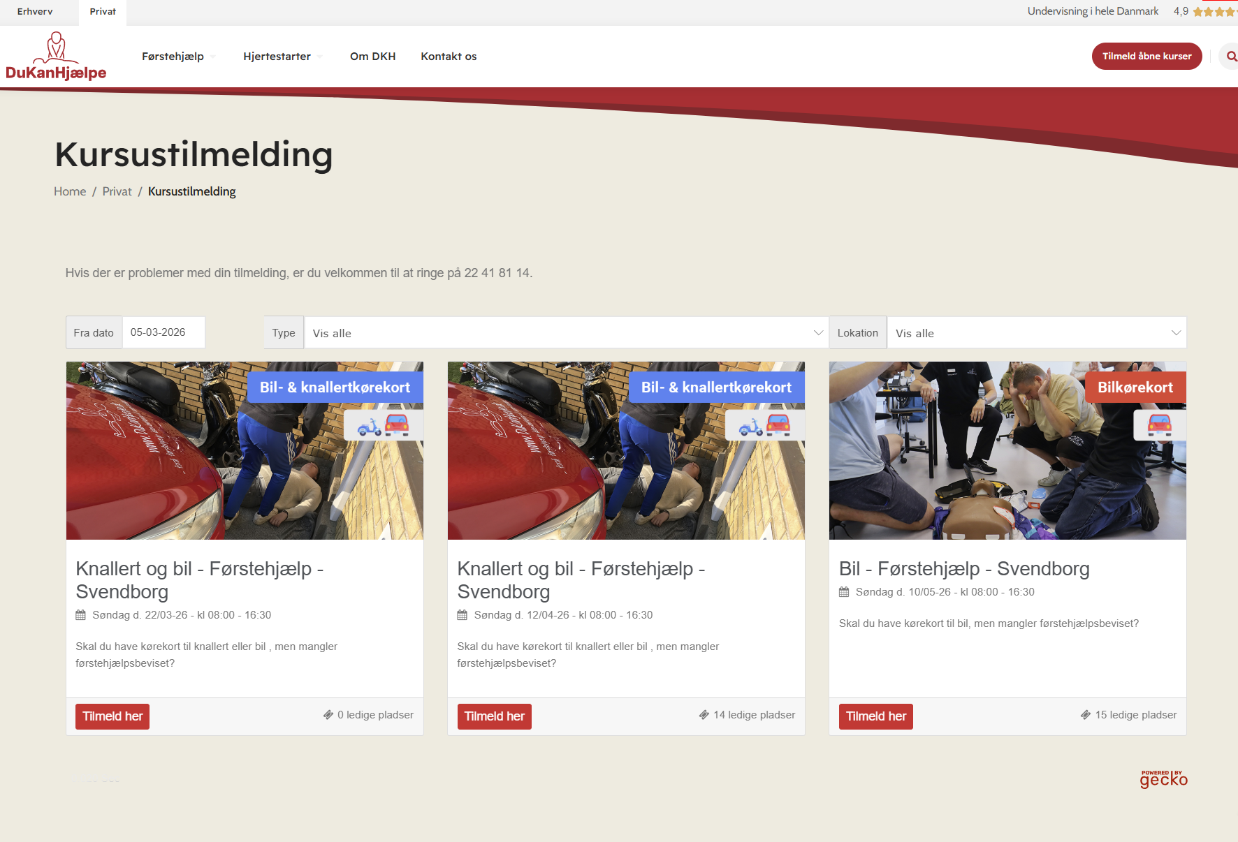 Overblik over kurser hos Du Kan Hjælpe