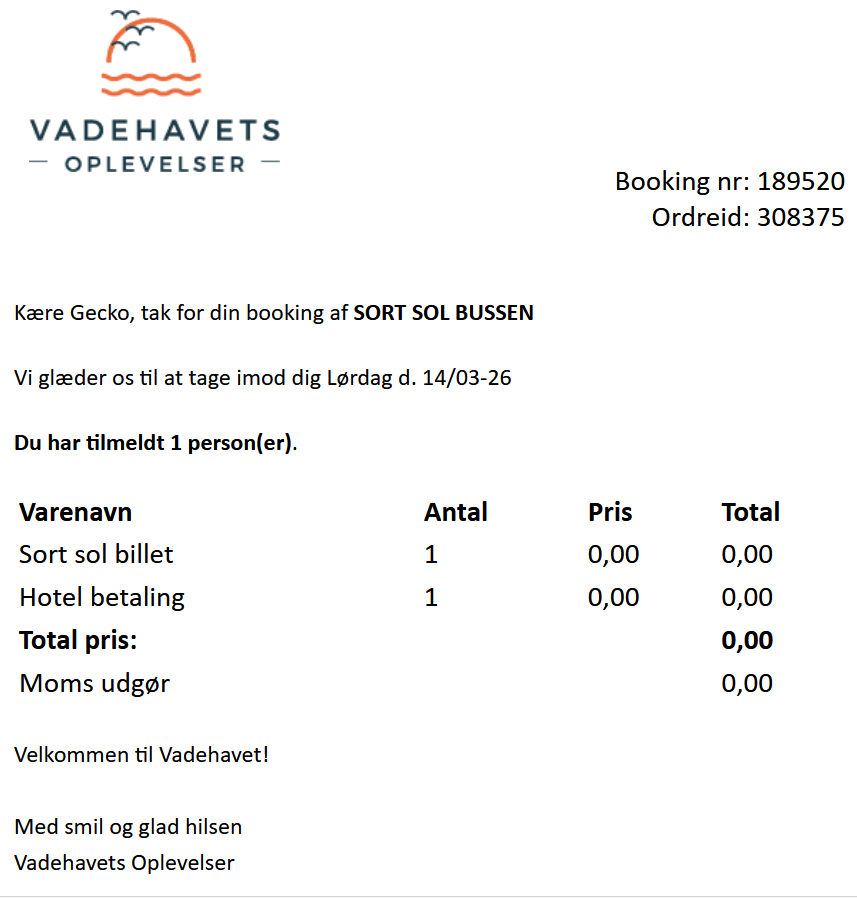 Automatisk e-mailbekræftelse på tilmelding