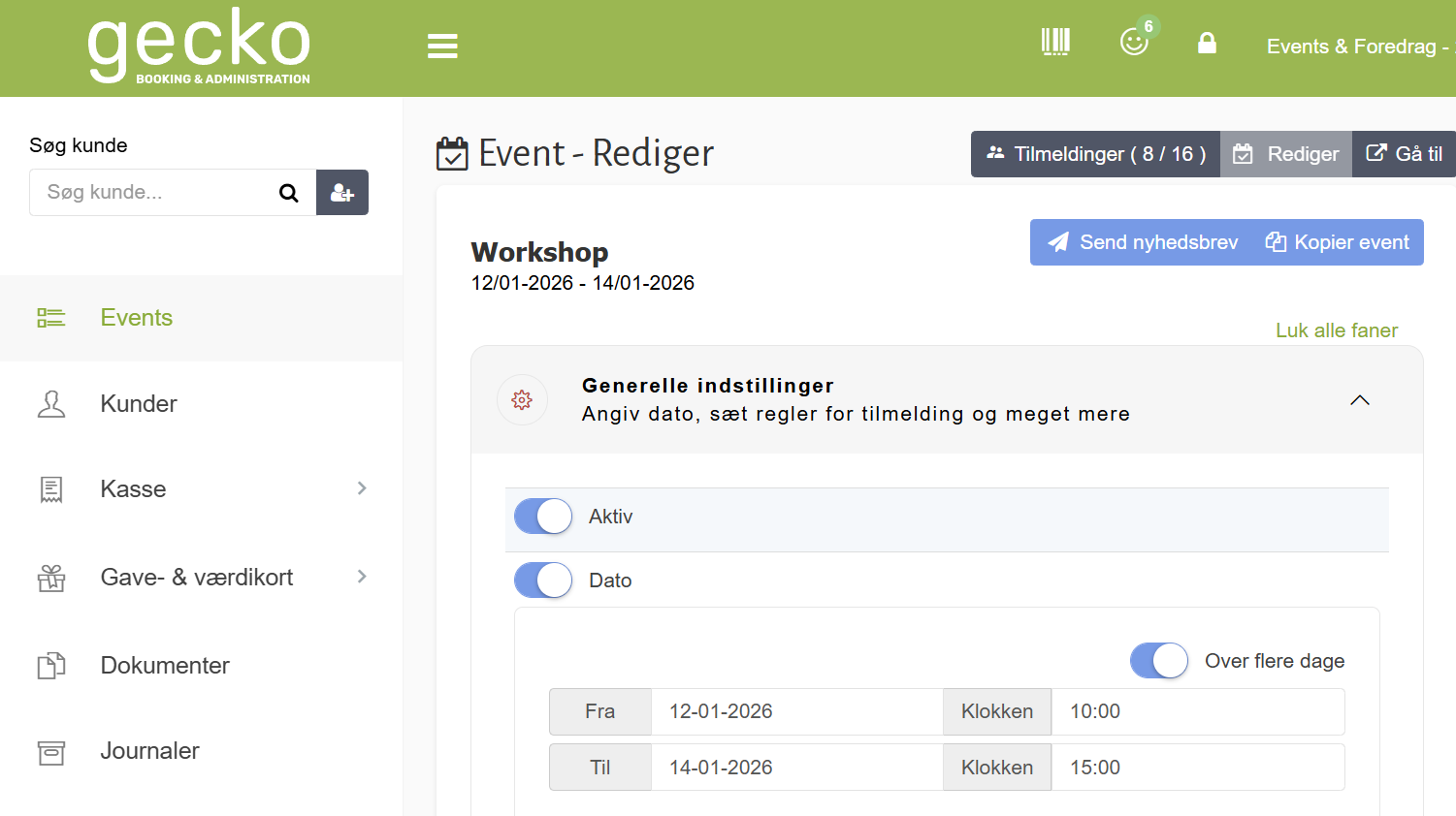 Events over flere dage