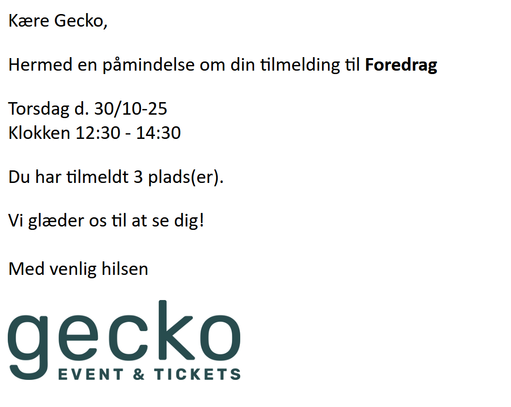 Bekræftelse & påmindelse