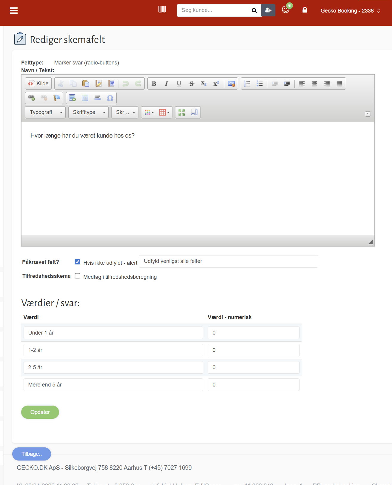 Flere svarmuligheder og opsætning